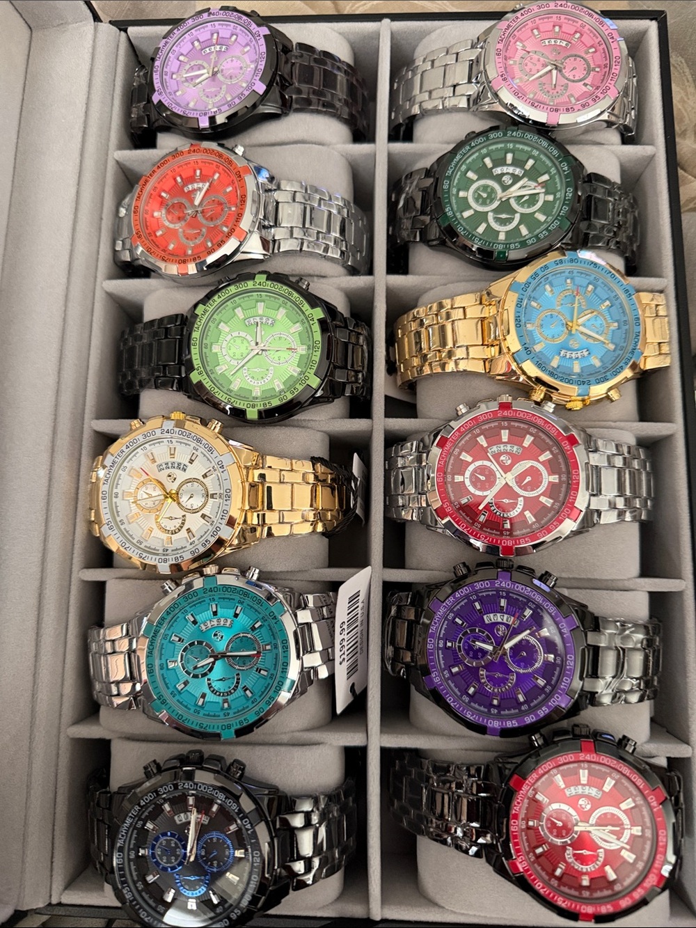 Aj’s Sports-Master Stainless Steel Watch Bold Colors- Buyer’s Choice